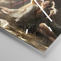 Clock face with lines