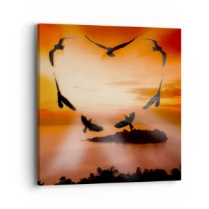 Canvas picture - Love the World Like Birds - 40x40 cm