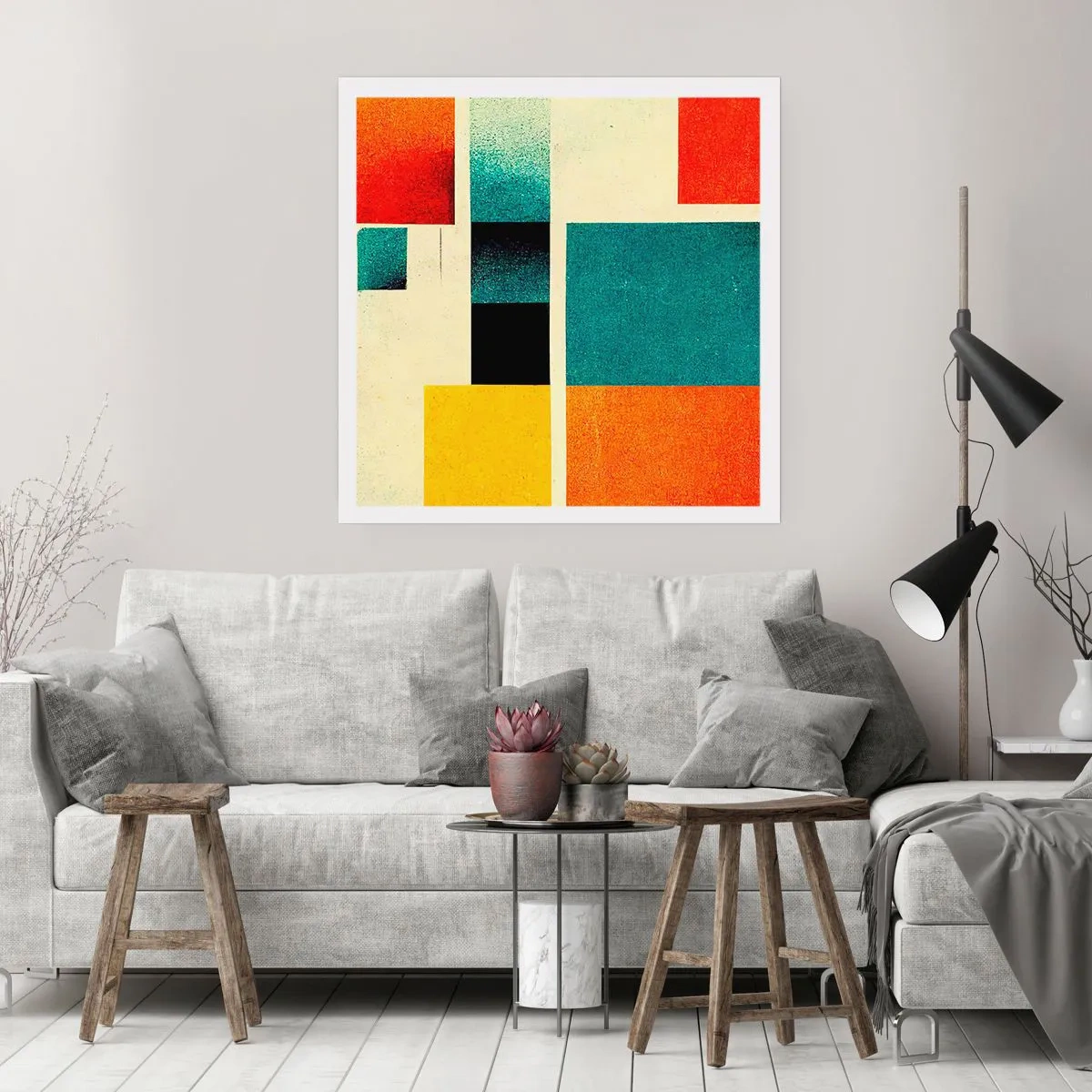 Poster - Geometric Abstract - Good Energy - 60x60 cm