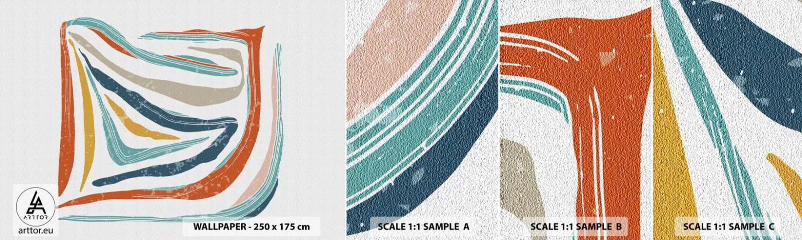 Photo Wallpaper Sample Self-Adhesive Deluxe Sticker - Abstract with a Friendly Smile - Boho, Piece, Modern - 100x30 cm