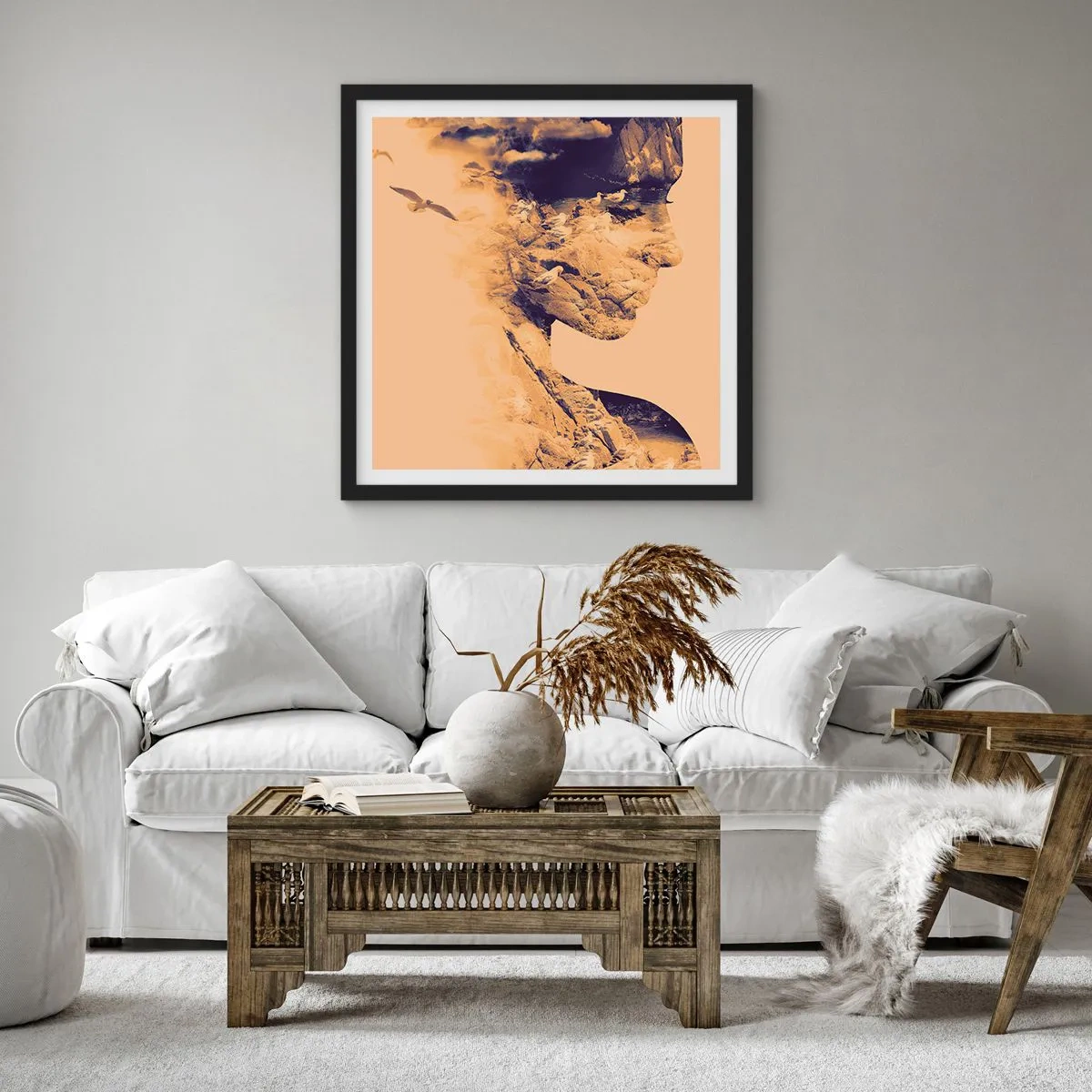 Poster in black frame - Naturally Beautiful - 60x60 cm