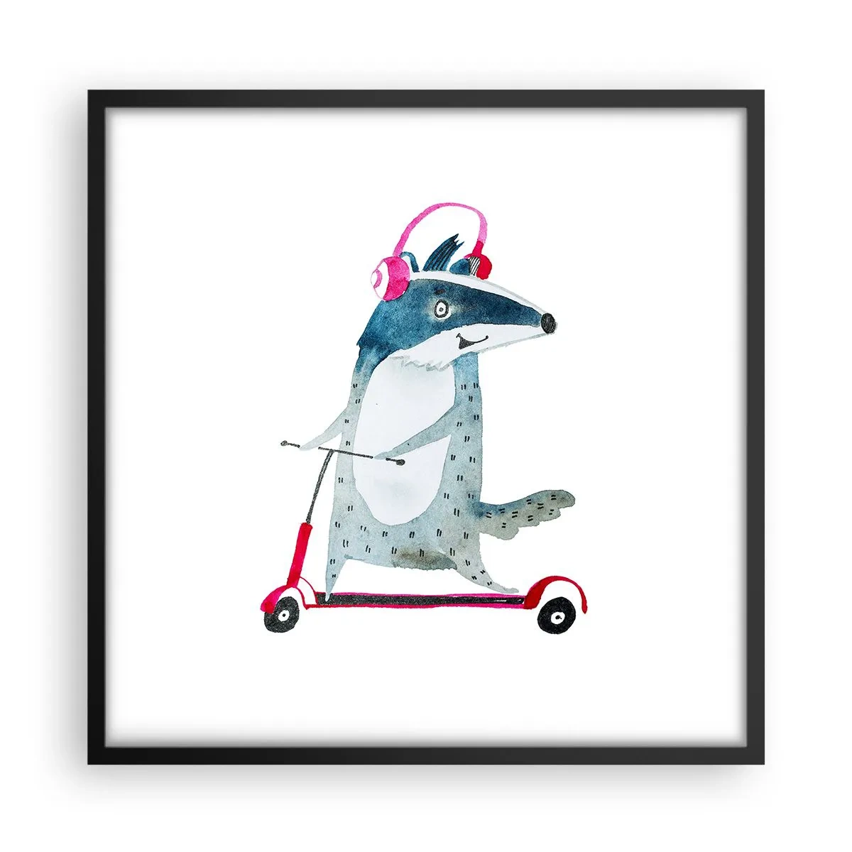 Poster in black frame - Joys of a Badger - 50x50 cm