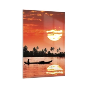 Glass picture - Peace of the Tropics at Sunset - 70x100 cm