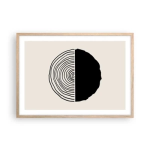 Poster in light oak frame - Half-half - 70x50 cm
