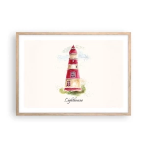 Poster in light oak frame - Around It the Weather Is Always Nice - 70x50 cm