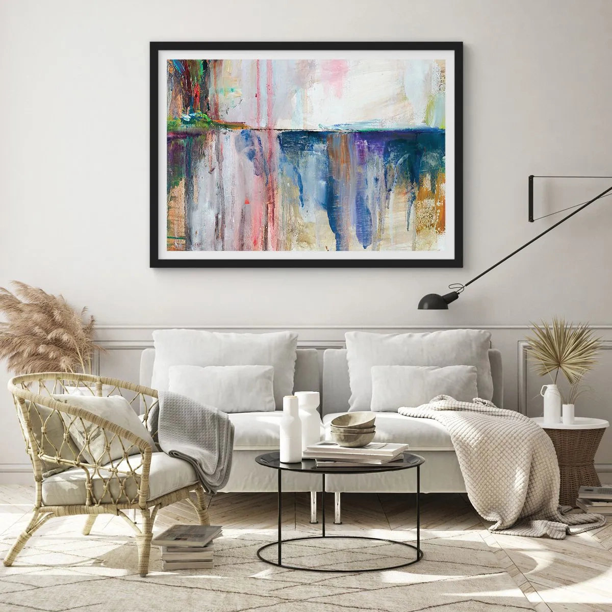 Poster in black frame - Colourful Impressions an Associations - 40x30 cm