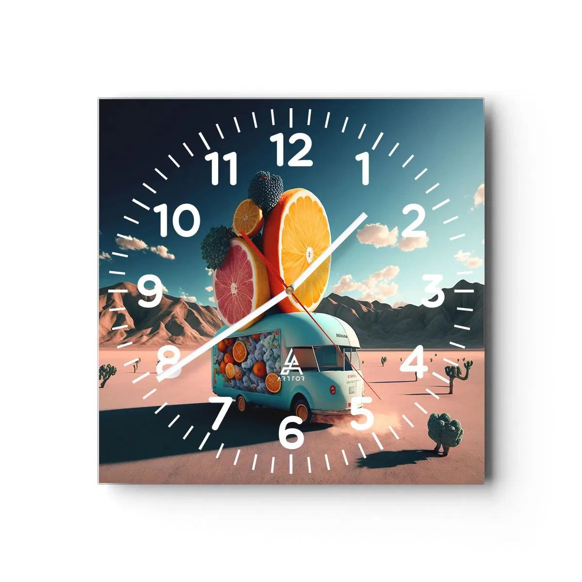 Wall clock - Clock on glass - Taste of Holidays - 30x30 cm
