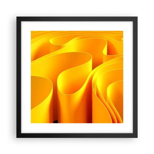 Poster in black frame - Like Waves of the Sun - 40x40 cm