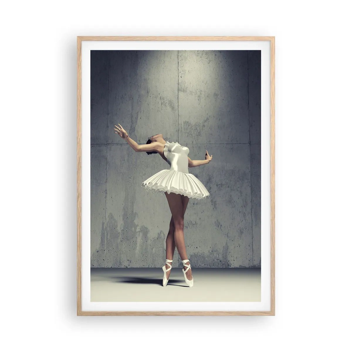 Poster in light oak frame - Light like a Bird - 70x100 cm
