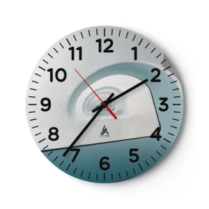 Wall clock - Clock on glass - To the Bottom of Blue - 30x30 cm