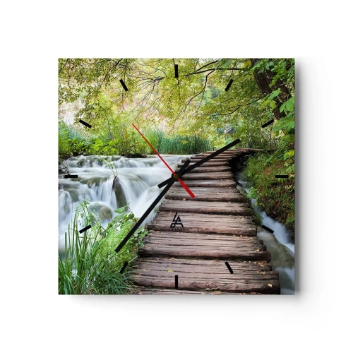 Wall clock - Clock on glass - Not Such Quiet Water - 40x40 cm