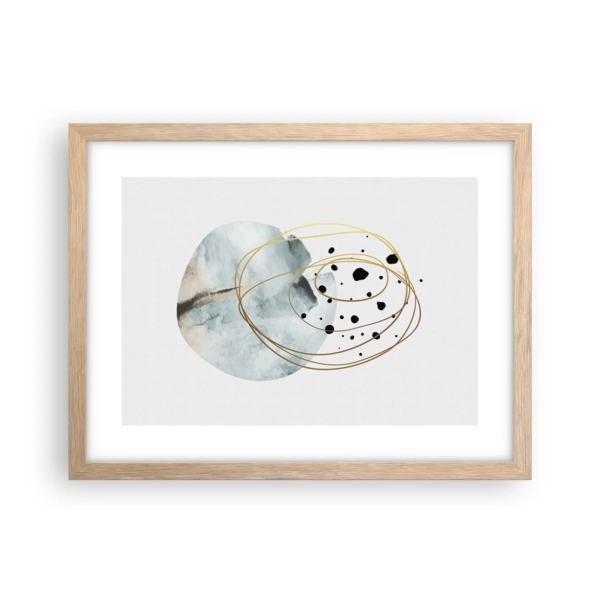 Poster in light oak frame - In the Embrace of Space - 40x30 cm