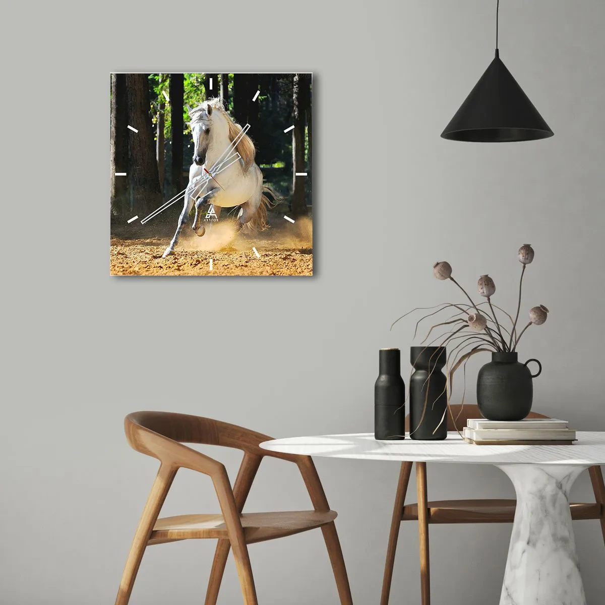 Wall clock - Clock on glass - Straight from a Fantasy Book - 40x40 cm