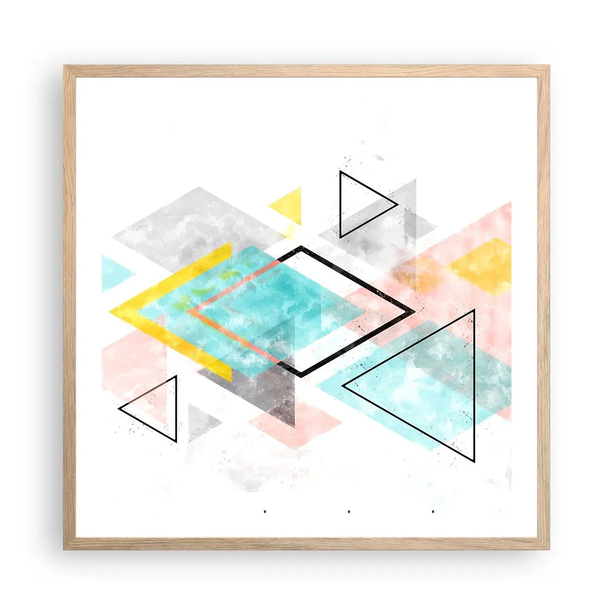 Poster in light oak frame - Geometric Play - 60x60 cm
