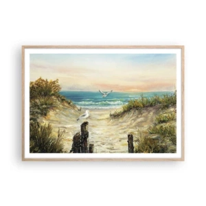 Poster in light oak frame - Airless Retreat - 100x70 cm