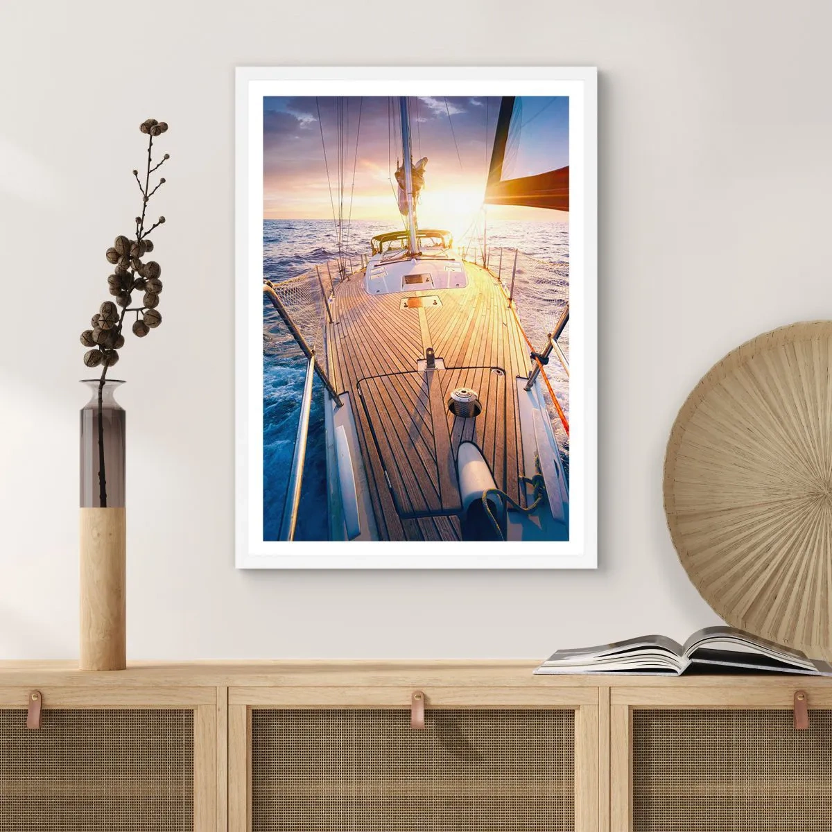 Poster in white frmae - Running on Waves - 61x91 cm