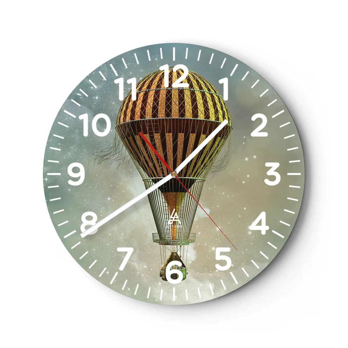 Wall clock - Clock on glass - Pioneer Flight - 30x30 cm