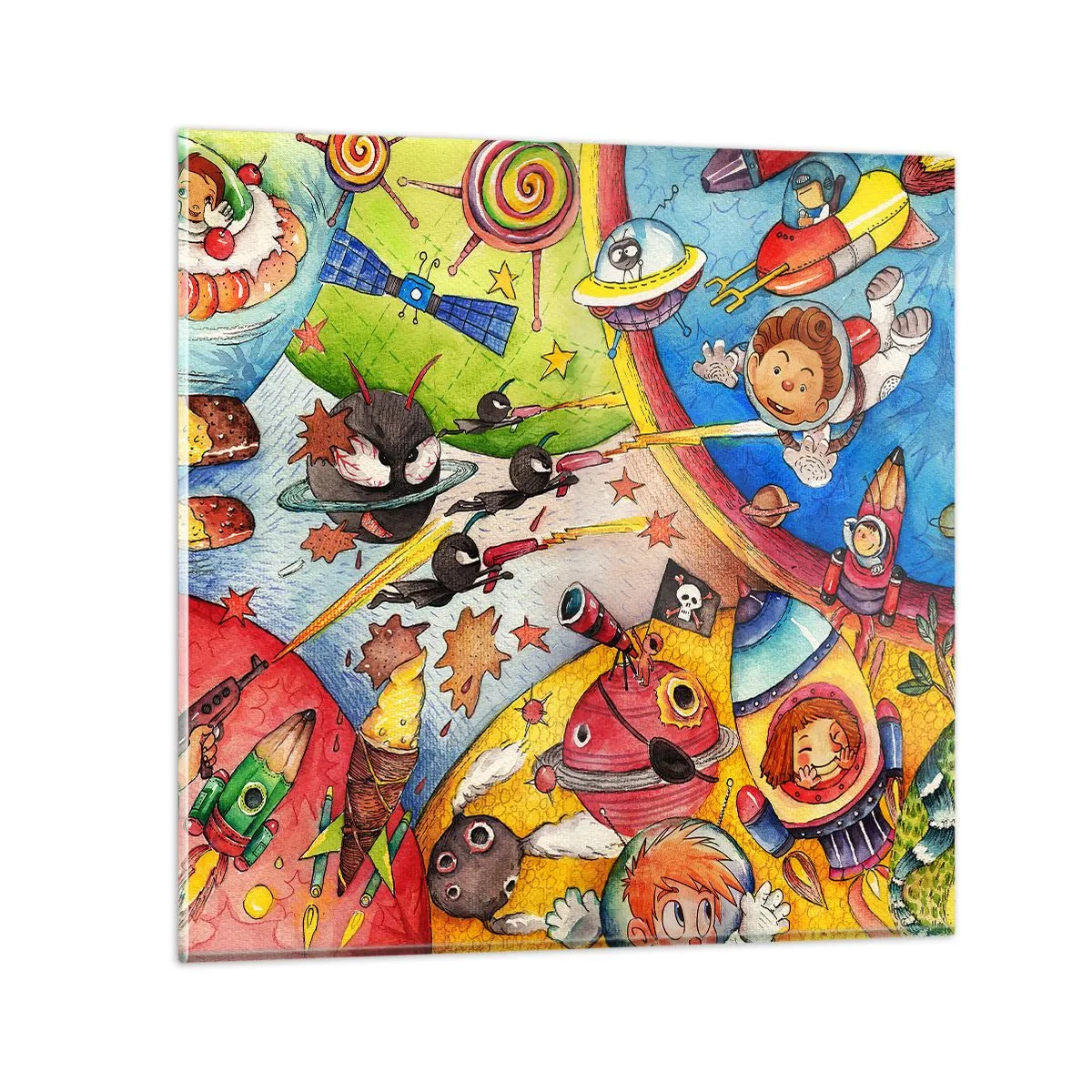 Glass picture - Great Space Adventure - 60x60 cm