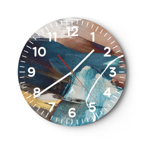 Wall clock - Clock on glass - With Panache and Energy - 30x30 cm