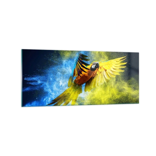 Glass picture - In Blue and Gold Dust - 120x50 cm