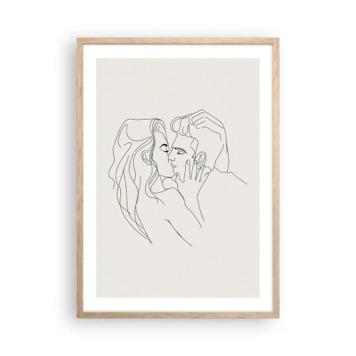 Poster in light oak frame - Tangled up by a Feeling - 50x70 cm