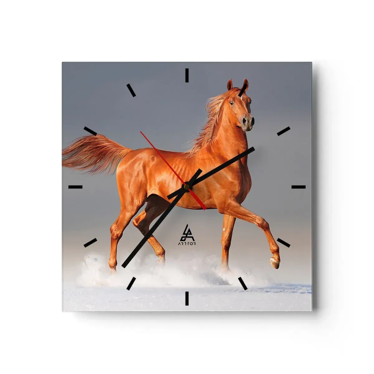 Wall clock - Clock on glass - Dancing Grace - 40x40 cm