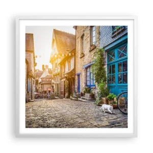 Poster in white frmae - White Spirit of a Town - 60x60 cm