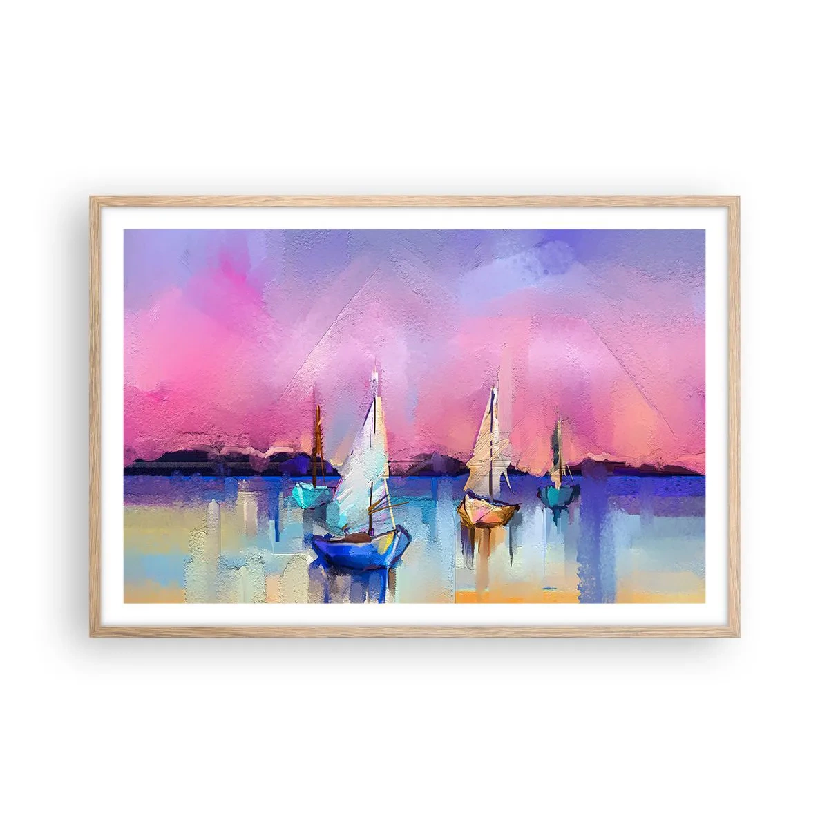 Poster in light oak frame - Direction: High Sees - 91x61 cm