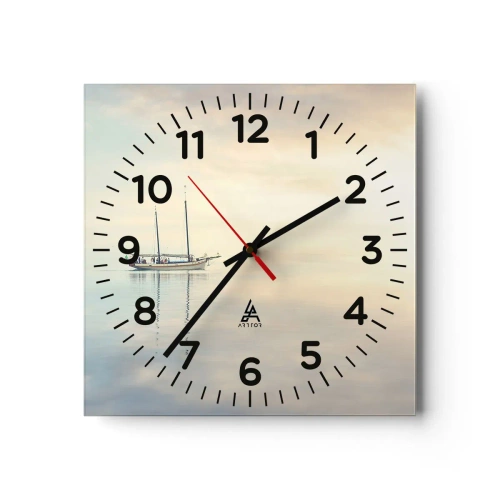 Wall clock - Clock on glass - In the Sea of Silence - 40x40 cm