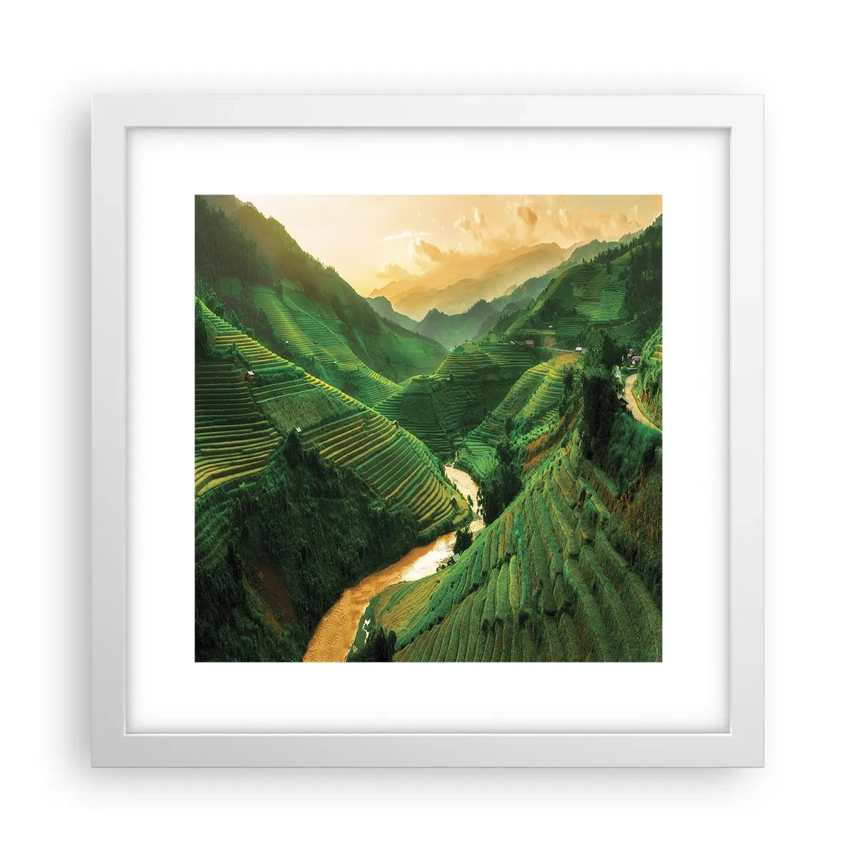 Poster in white frmae - Vietnamese Valley - 30x30 cm