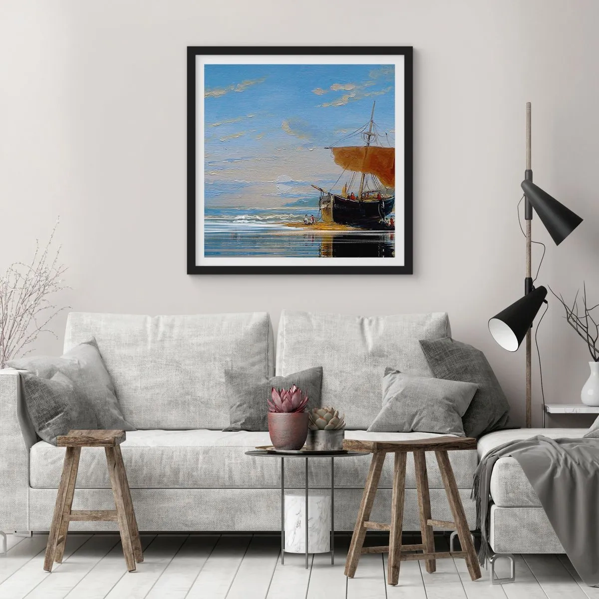 Poster in black frame - Water, Earth, Air - 50x50 cm