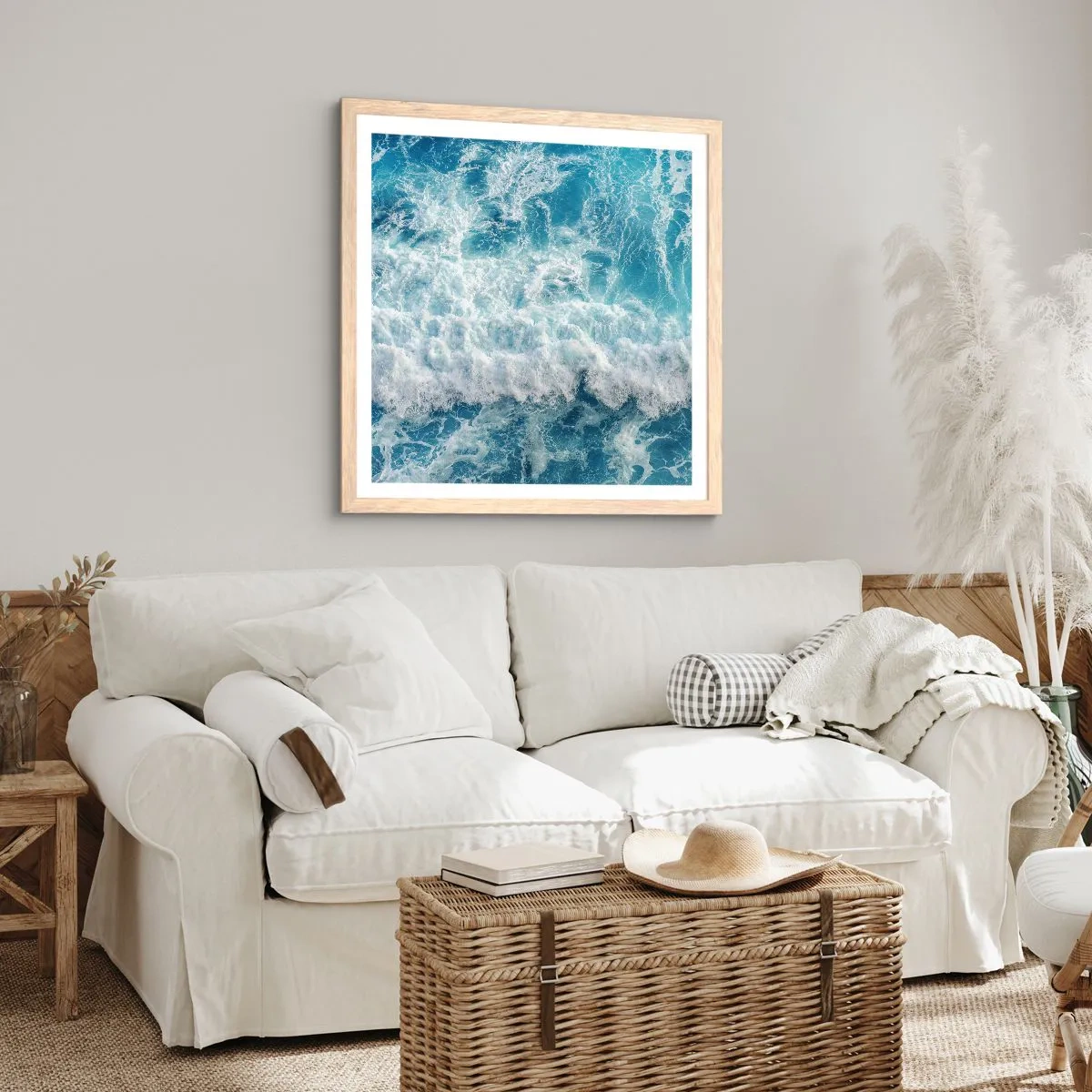 Poster in light oak frame - Jouful and Loud - 50x50 cm