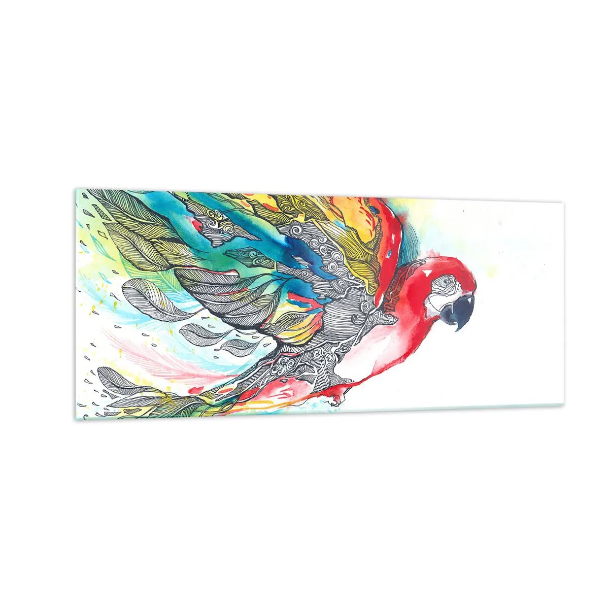 Glass picture - Live Colourfully - 100x40 cm