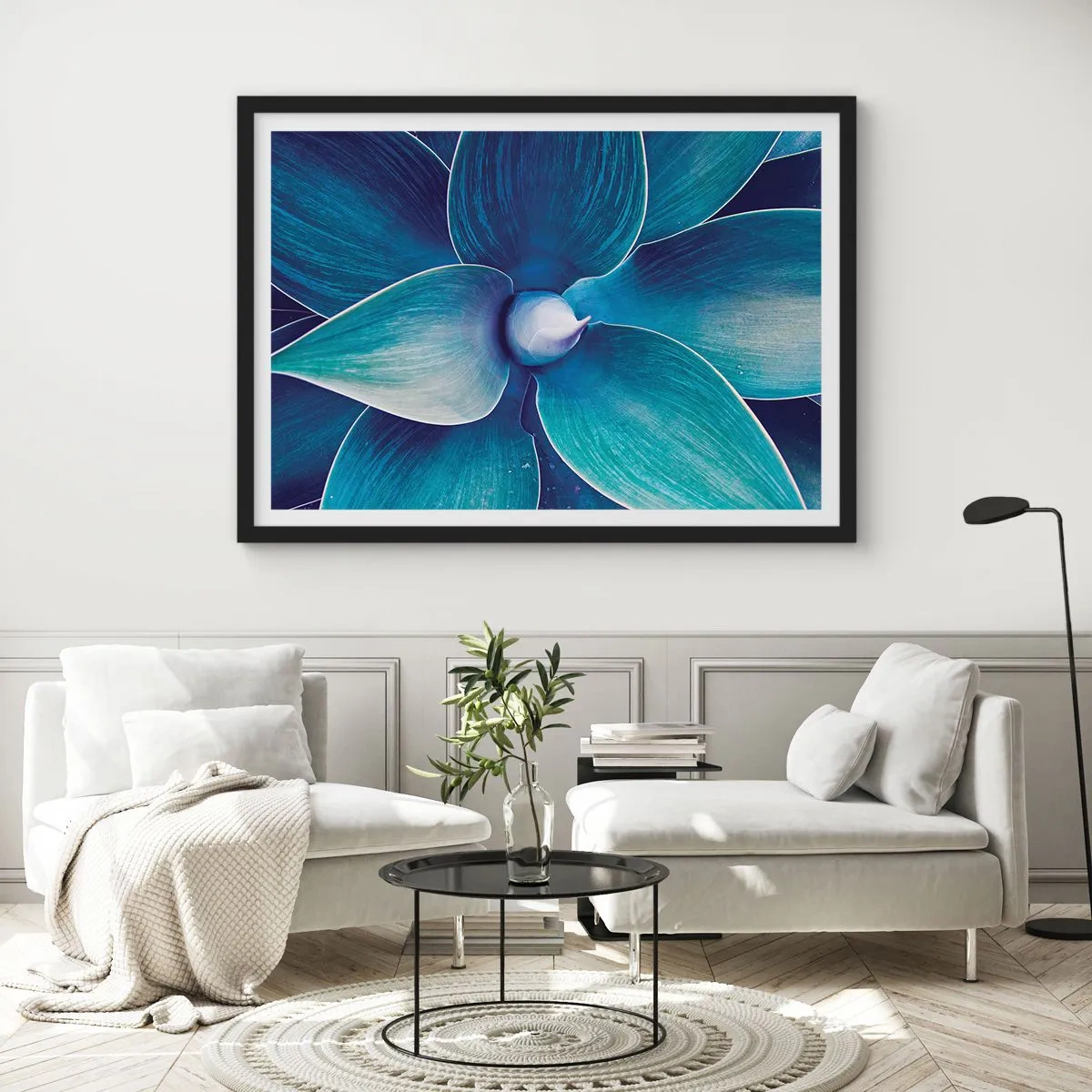 Poster in black frame - Blue from the Sky - 70x50 cm