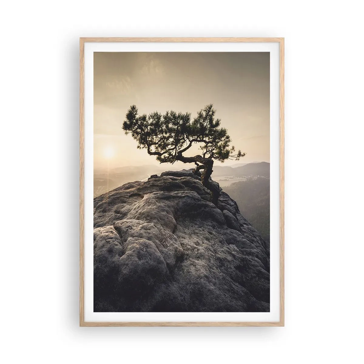 Poster in light oak frame - Life Always Wins - 70x100 cm