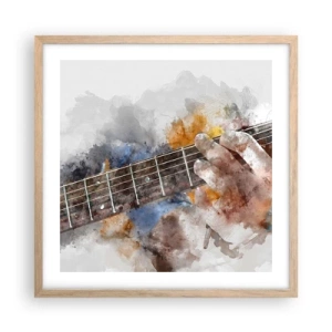 Poster in light oak frame - Poetry Between Strings - 50x50 cm