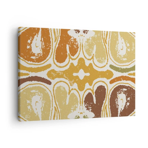 Canvas picture - Warm abstract patterns in yellows and browns - 70x50cm - Sentimental Abstract - Modern wall decoration for the living room and bedroom ARTTOR