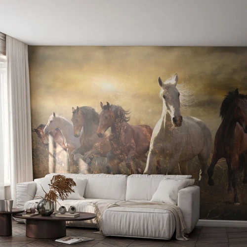 Photo Wallpaper Premium Canvas - Long Live Freedom! - Animals, Horse, Gallop - 450x315 cm