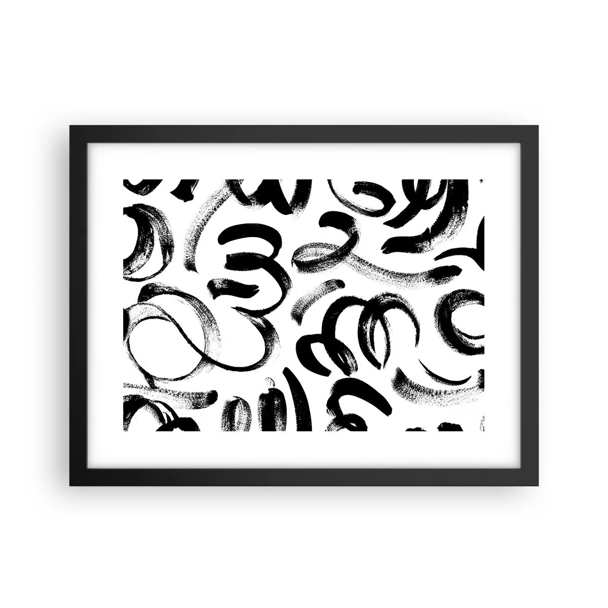 Poster in black frame - Black on White - 40x30 cm
