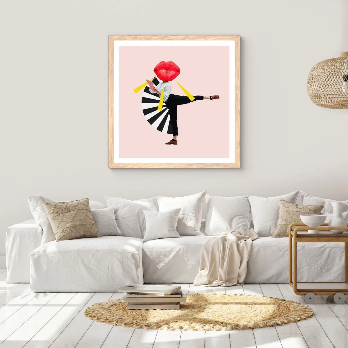 Poster in light oak frame - Surrealistic Pop-Art. - 60x60 cm