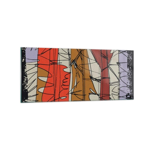 Glass picture - Spontaneous Composition - 120x50 cm