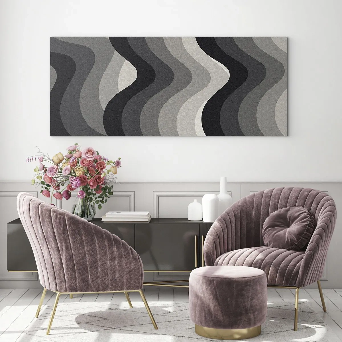 Glass picture - Wave after Wave - 100x40 cm