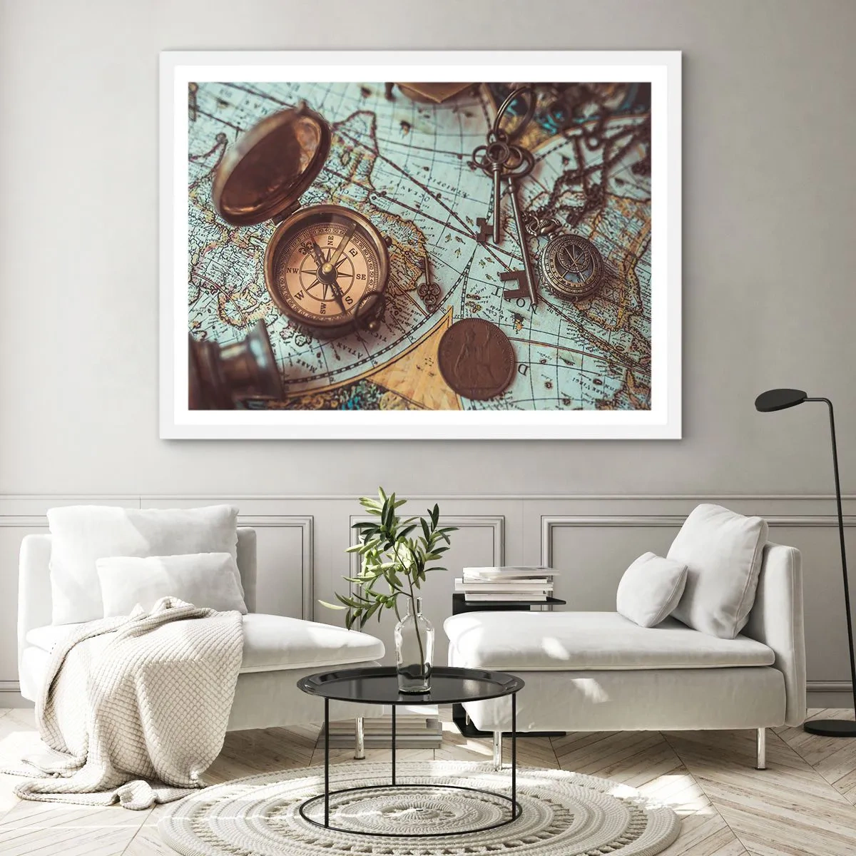 Poster in white frmae - For Adventurers - 100x70 cm