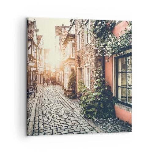 Canvas picture - Rosy Alley in a Pink Glow - 60x60 cm