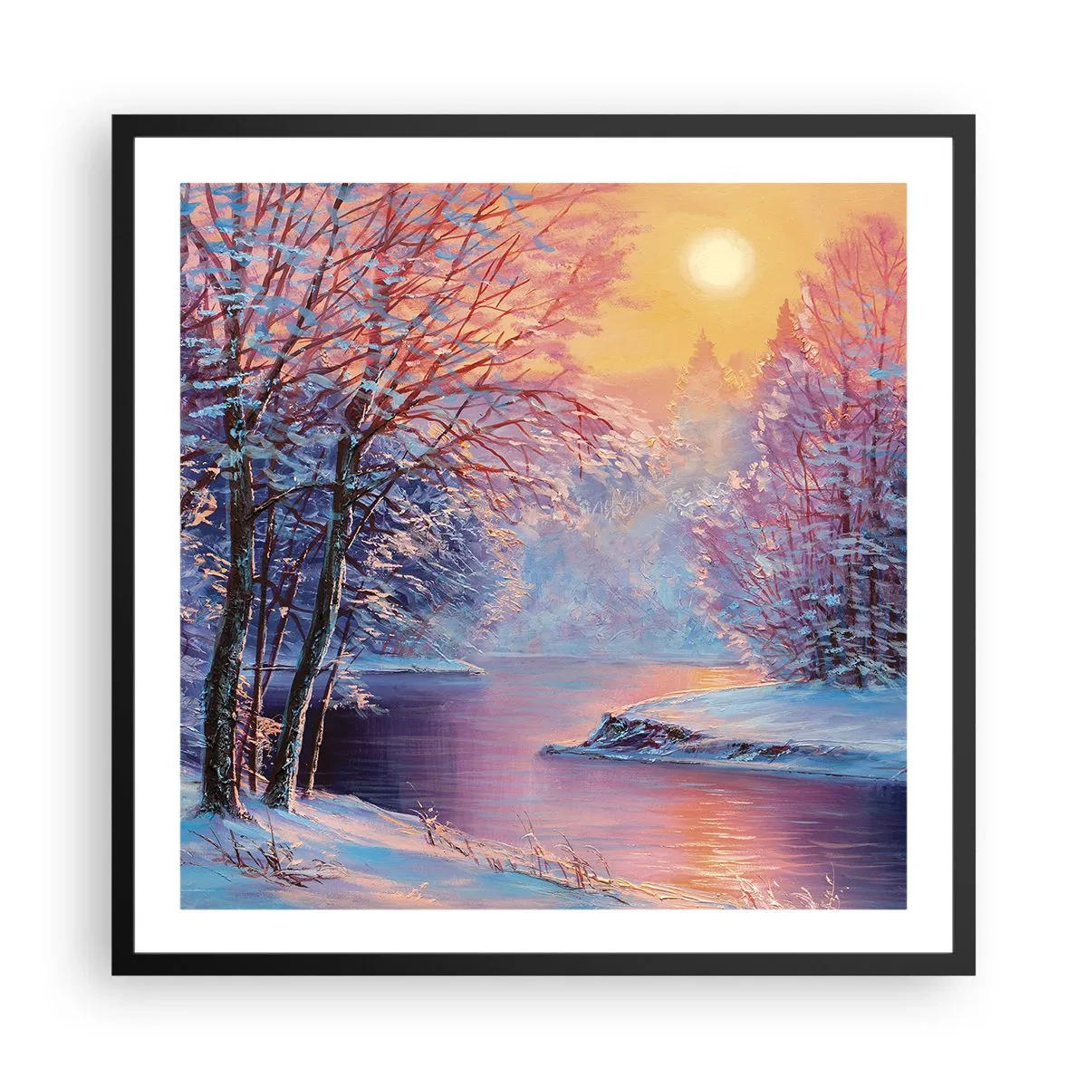 Poster in black frame - Colours of Winter - 60x60 cm