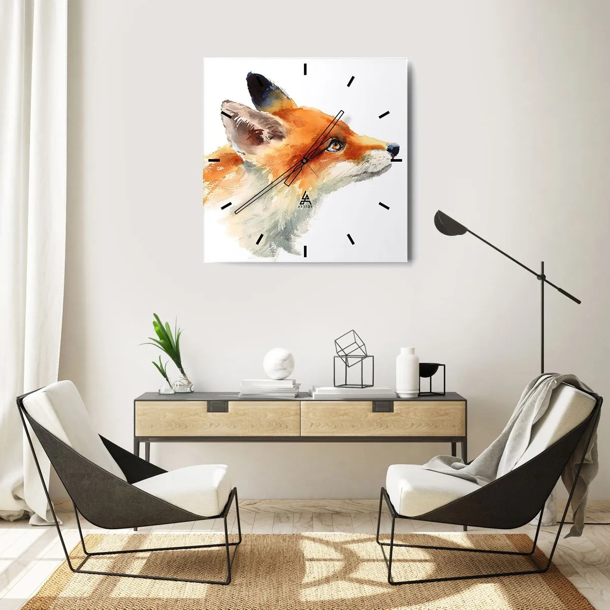 Wall clock - Clock on glass - Never Too Careful - 30x30 cm