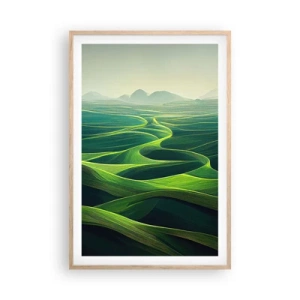 Poster in light oak frame - In Green Valleys - 61x91 cm