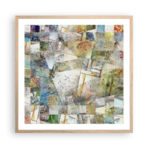 Poster in light oak frame - Geometric Reshuffling - 60x60 cm