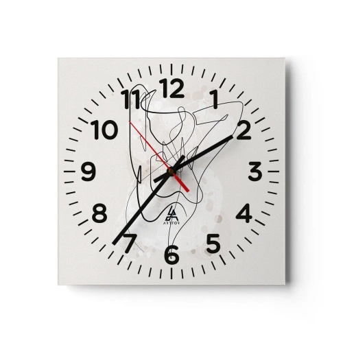 Wall clock - Clock on glass - Art of Seduction - 40x40 cm