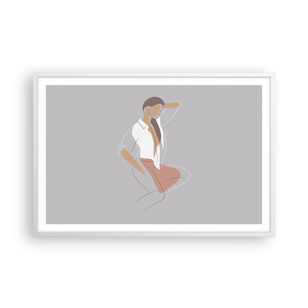 Poster in white frmae - Outline of Charm - 91x61 cm